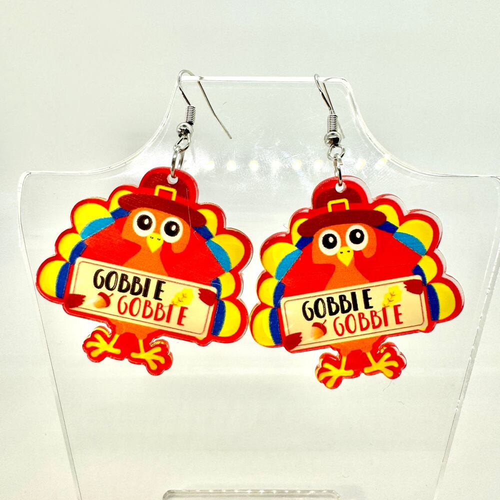 Thanksgiving Earrings - Turkey Earrings - Holiday Earrings - Turkey Accessories